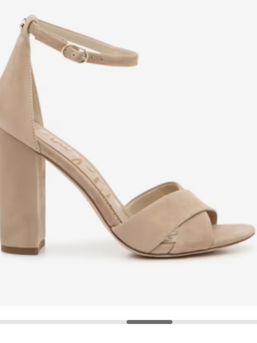 NBW Sam Edelman Yenna Sandal size 7.5 tan adjustable ankle strap 4 inch heel - Picture 3 of 8